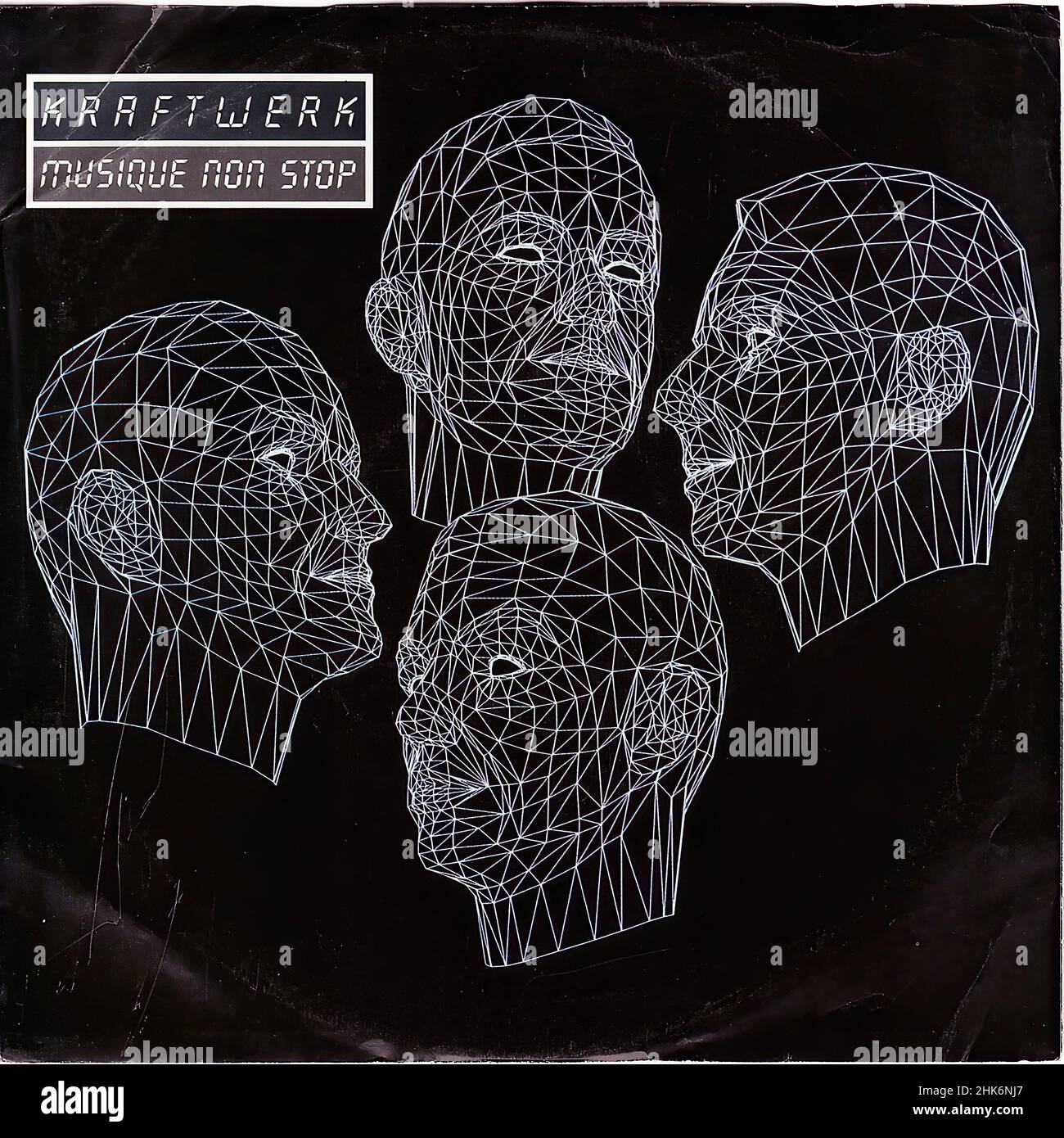 Couverture Vintage vinyle - Kraftwerk 45rpm - Music non Stop [1986] avant Banque D'Images