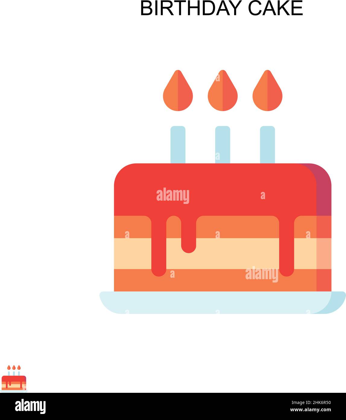 Icône de vecteur simple de gâteau d'anniversaire.Modèle de conception de symbole d'illustration pour élément d'interface utilisateur Web mobile. Illustration de Vecteur