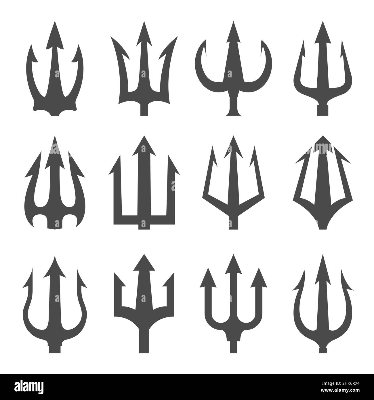 Ensemble de diable trident collection de satan staff trident, PitchFork, Vector Illustration de Vecteur