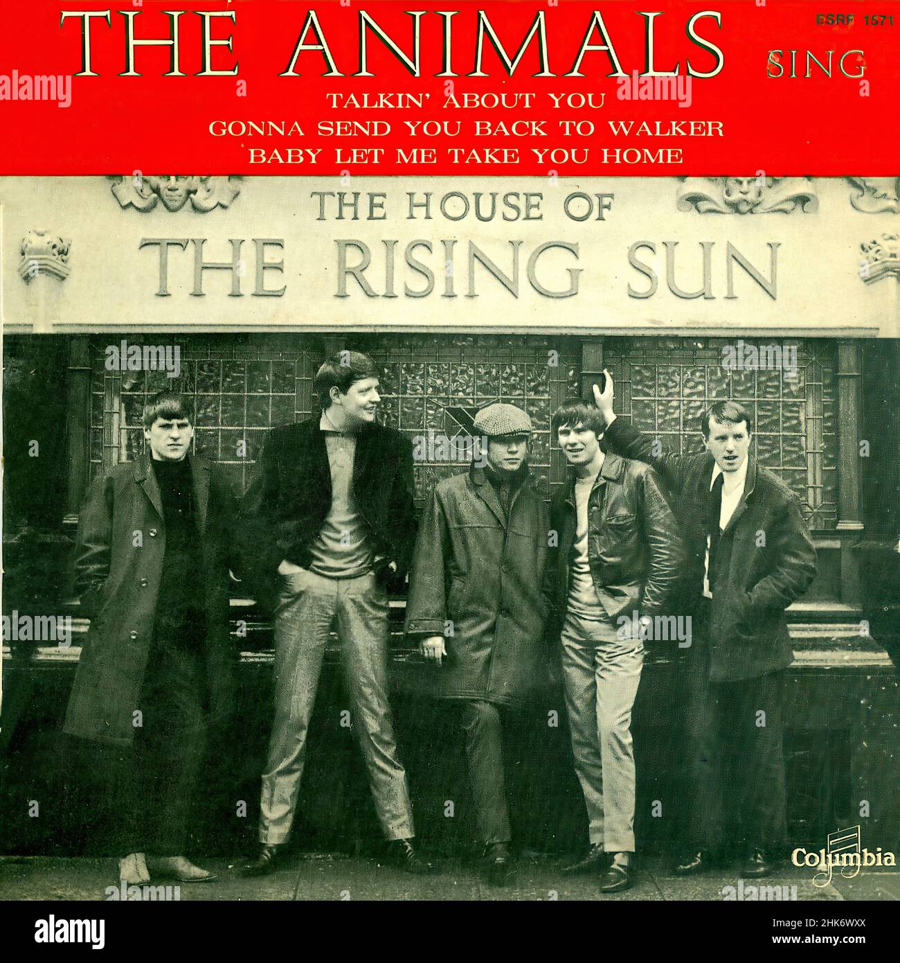 Couverture Vintage vinyle - animaux, The - The House of the Rising Sun - EP - F 1964 Banque D'Images