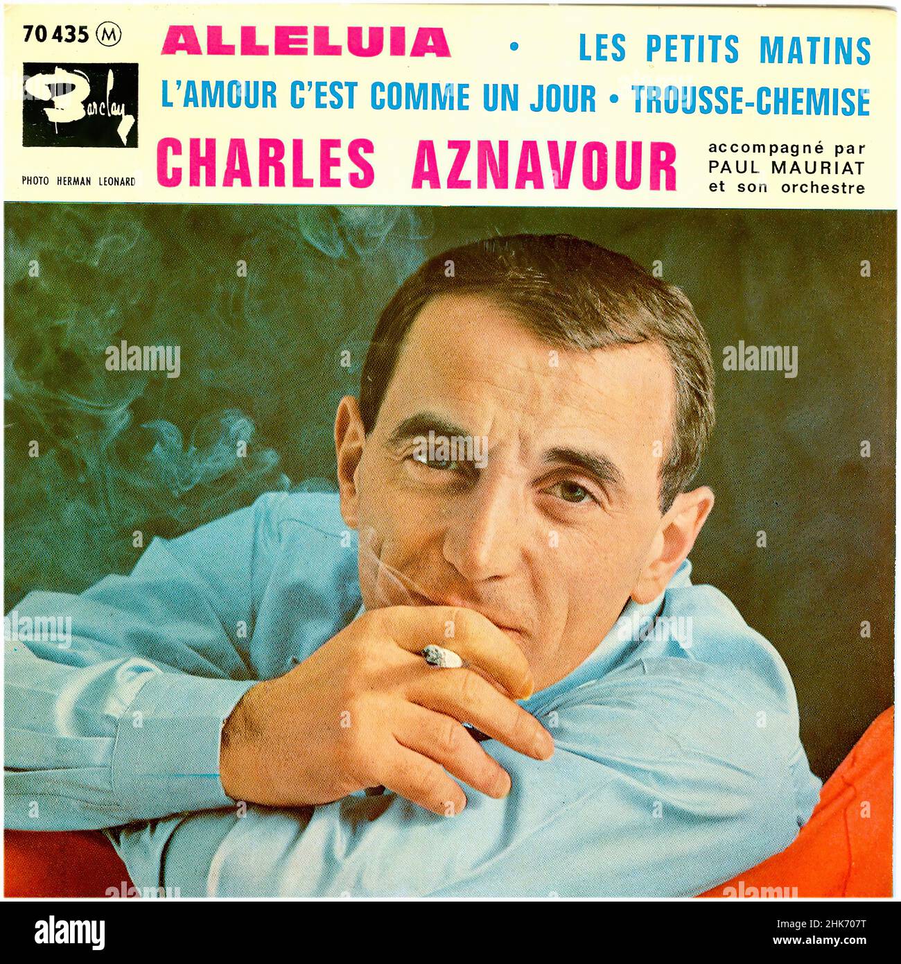 Couverture Vintage vinyle - Aznavour, Charles - Alleluia - EP - F - 1962 h. Banque D'Images