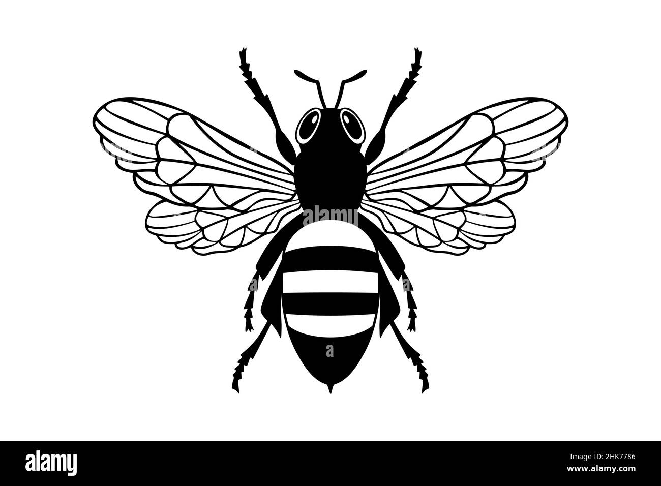 Icône abeille.Personnage d'insecte.Abeille volante de dessin animé.Vecteur isolé sur fond blanc. Illustration de Vecteur