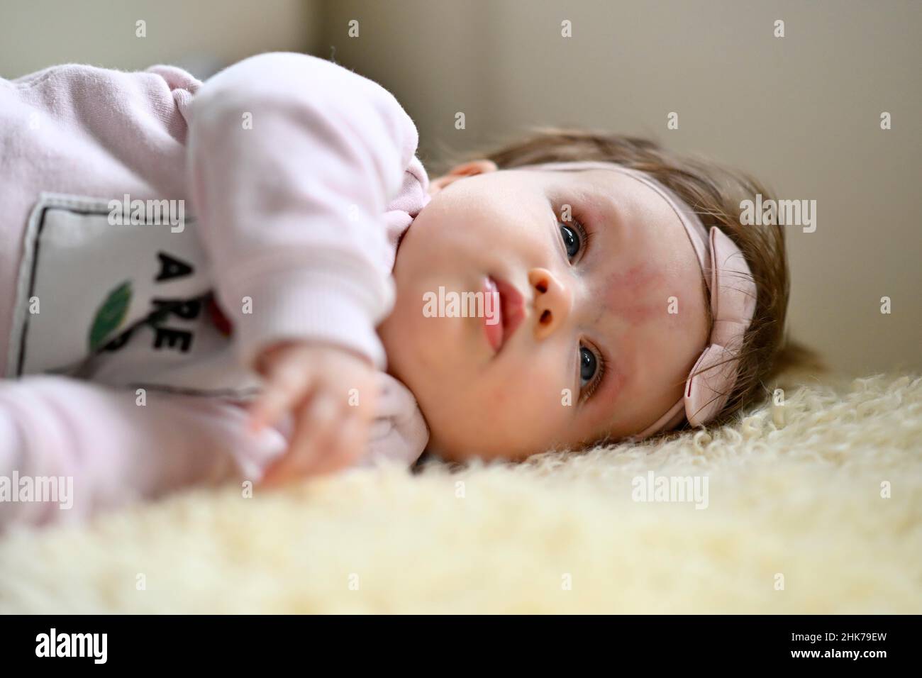 Nourrisson, tout-petit, fille, 5 mois, Bade-Wurtemberg,Allemagne Banque D'Images