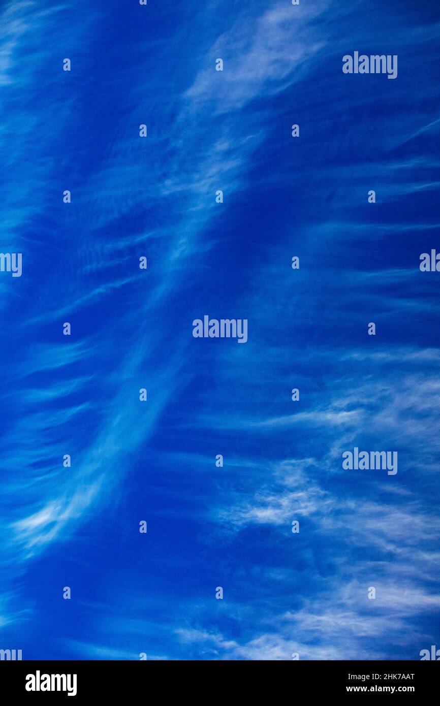 Ciel nuageux, nuages de cirrus ou nuages de plumes, Autriche Banque D'Images