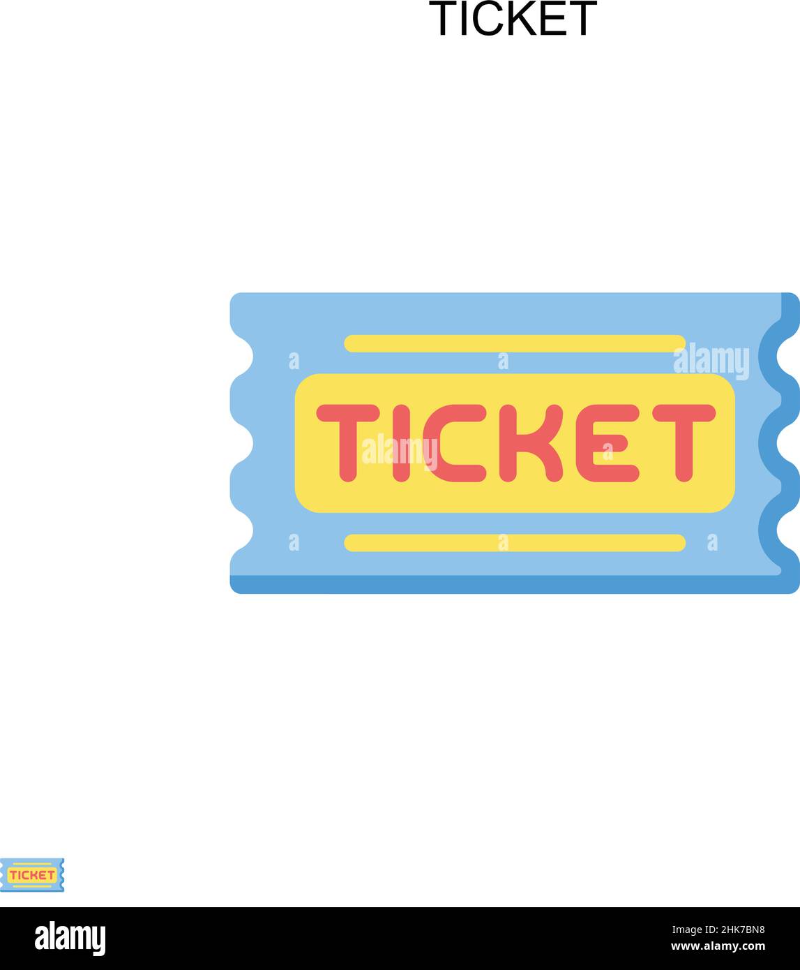 Icône de vecteur simple de ticket.Modèle de conception de symbole d'illustration pour élément d'interface utilisateur Web mobile. Illustration de Vecteur