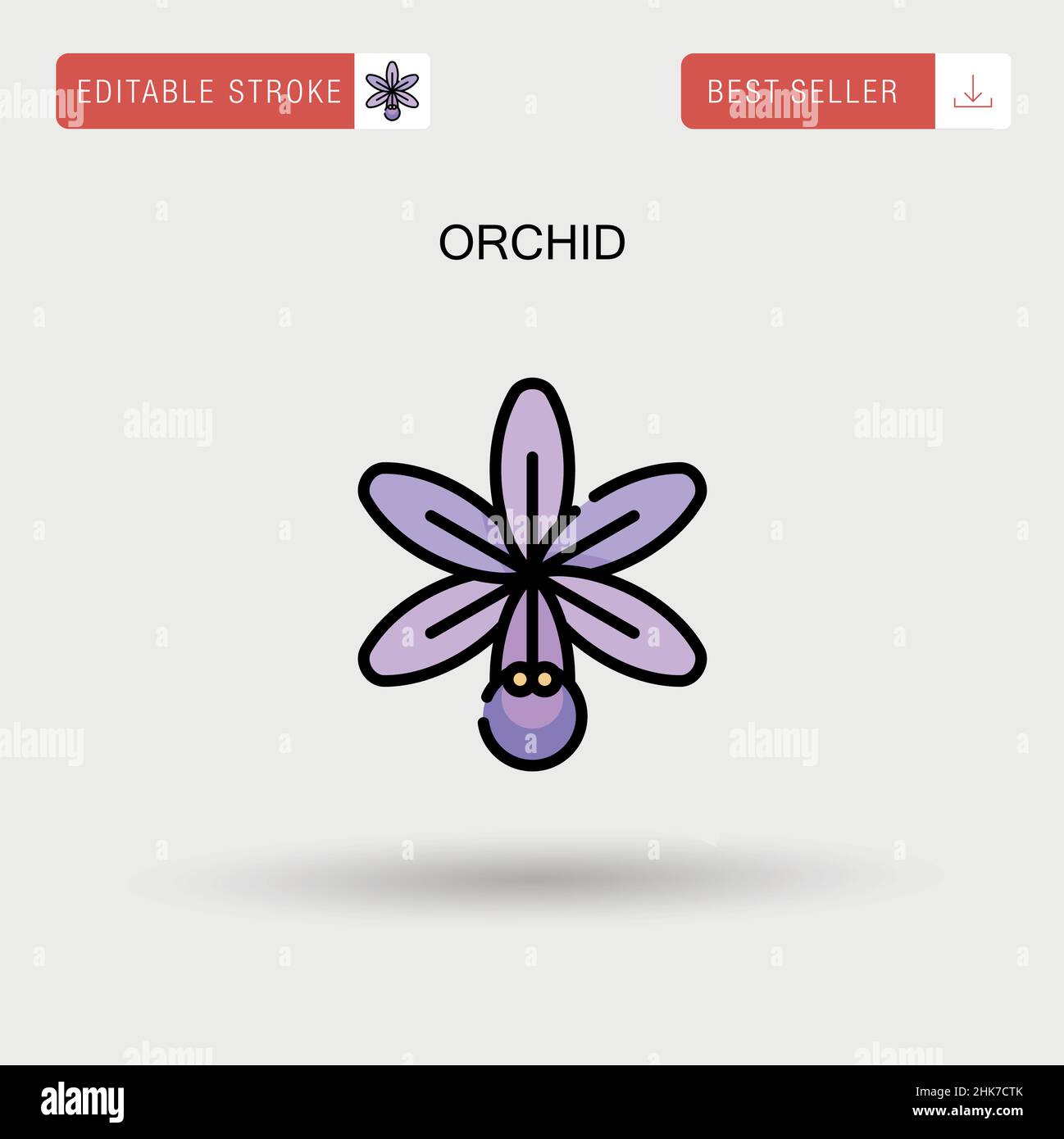 Icône de vecteur simple Orchid. Illustration de Vecteur