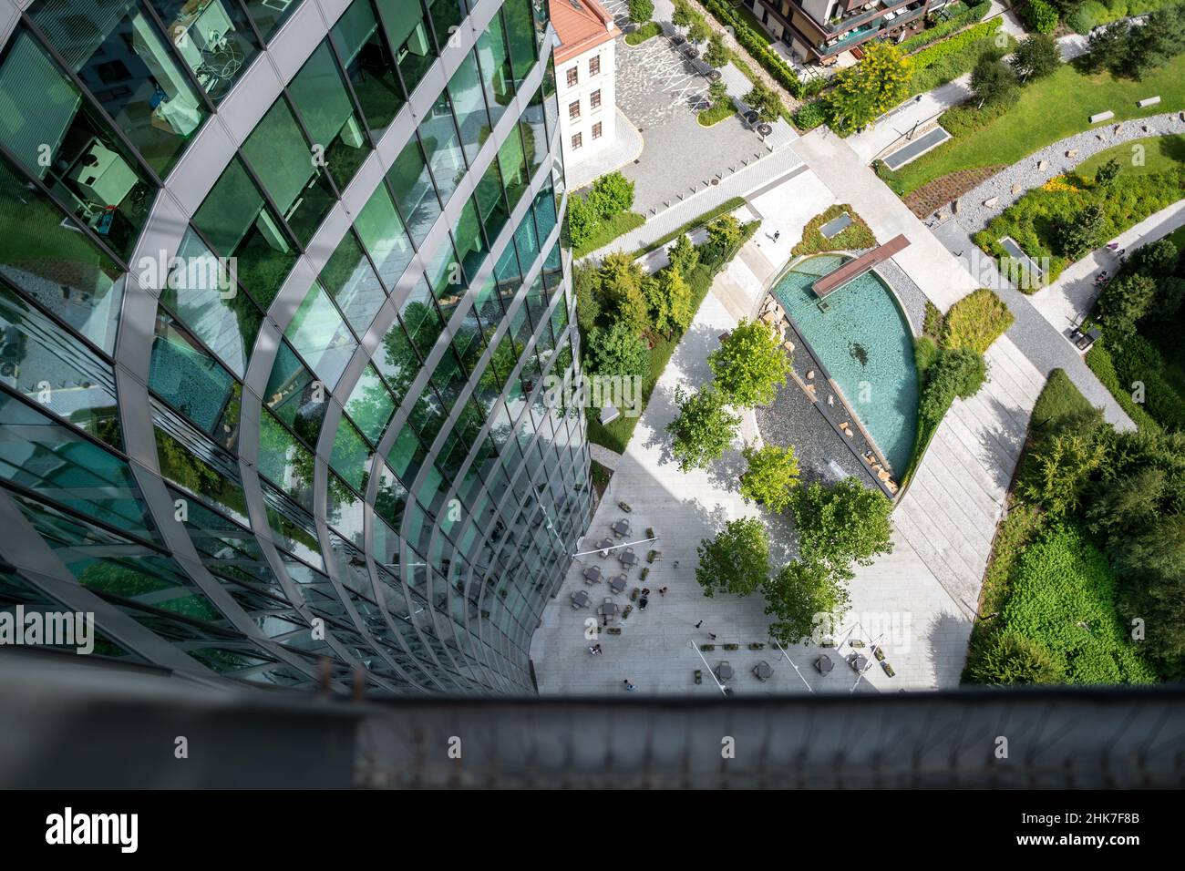 Gratte-ciel moderne de haut niveau - bâtiment Filadelfie, BB Centrum, Prague, République Tchèque Banque D'Images