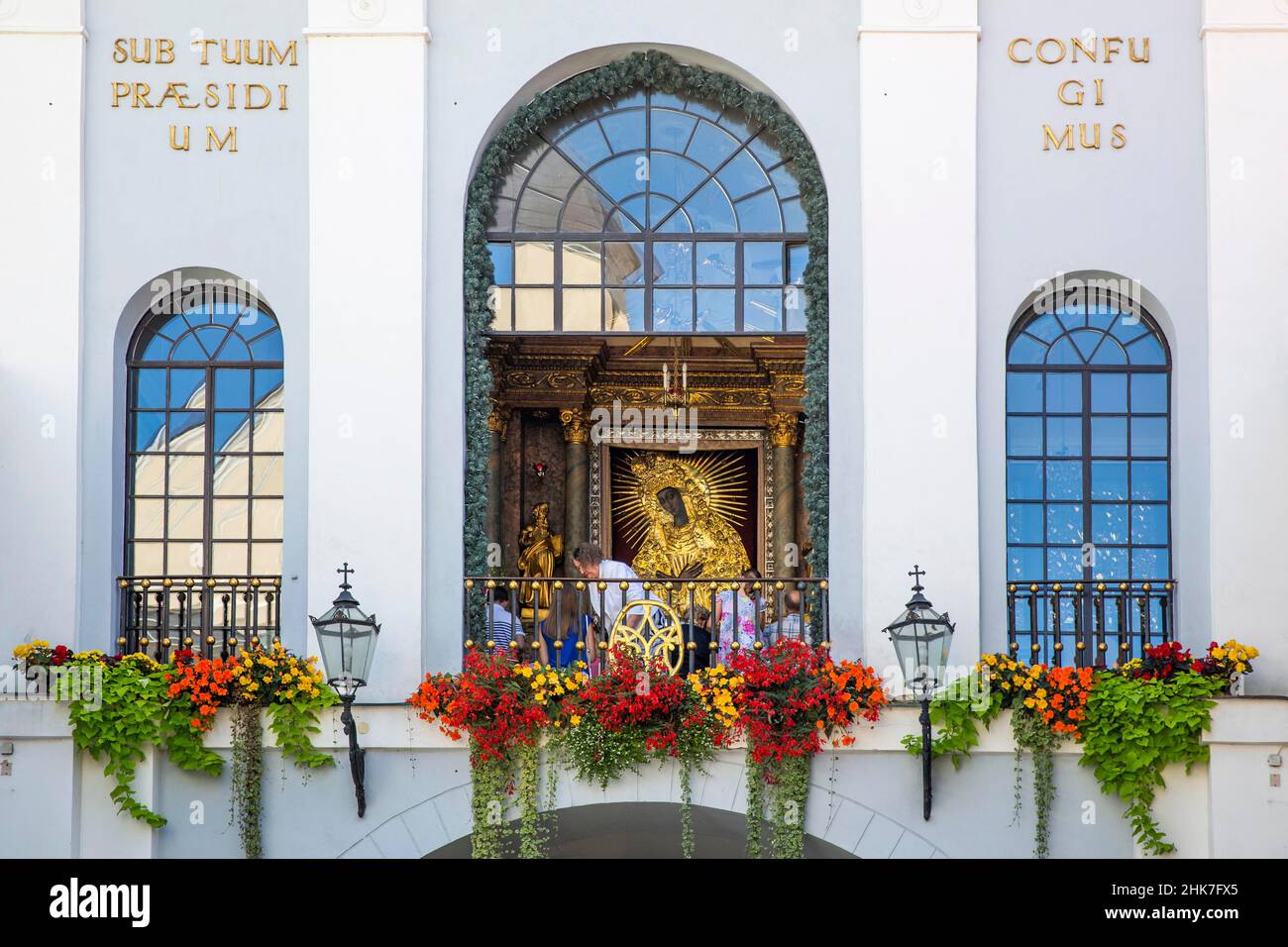Chapelle avec l'image de notre Dame de la Miséricorde à la porte de l'Aube, Vilnius, Lituanie, Vilnius, Lituanie Banque D'Images
