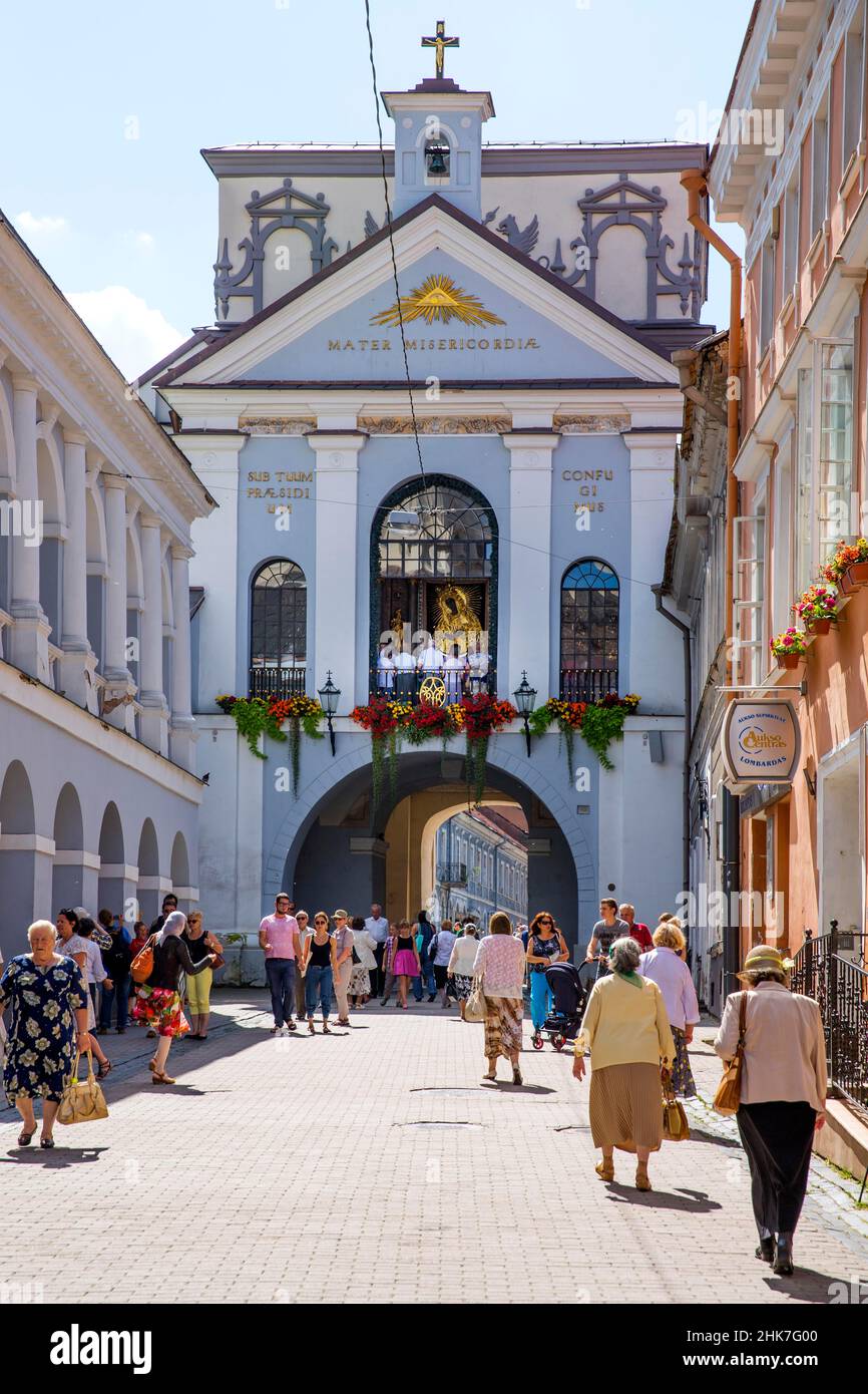 Chapelle avec l'image de notre Dame de la Miséricorde à la porte de l'Aube, Vilnius, Lituanie, Vilnius, Lituanie Banque D'Images