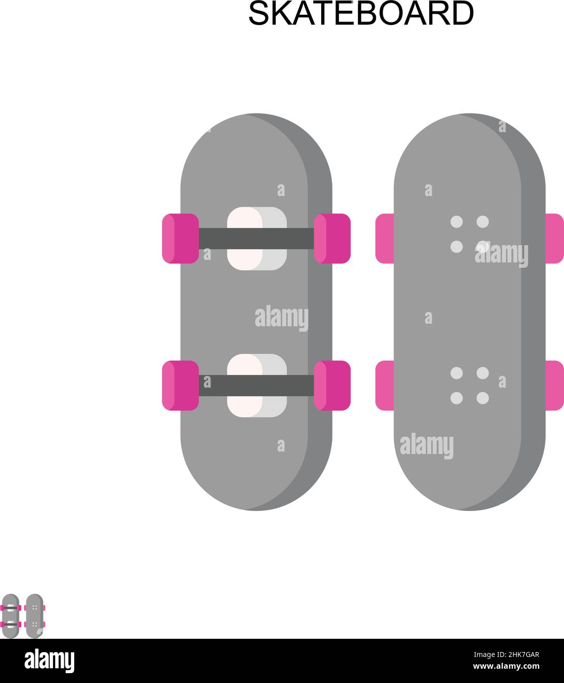 Icône de vecteur simple de skateboard.Modèle de conception de symbole d'illustration pour élément d'interface utilisateur Web mobile. Illustration de Vecteur