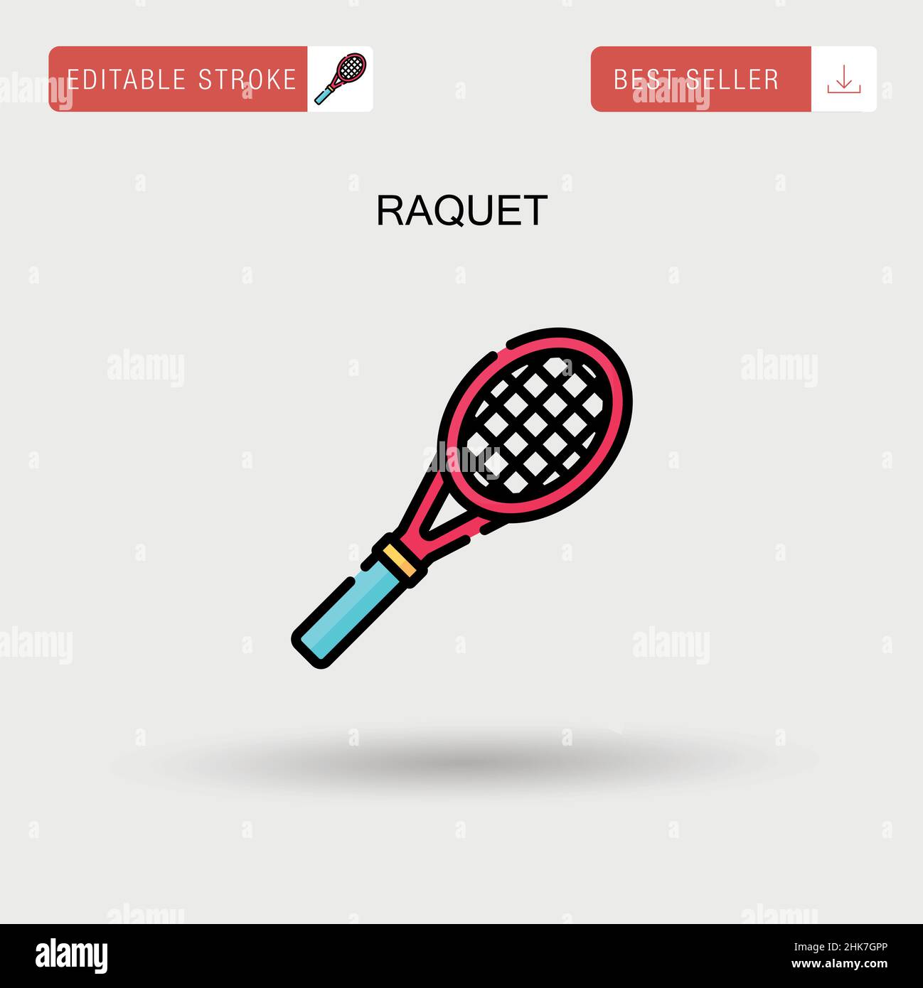 Icône de vecteur simple Raquet. Illustration de Vecteur