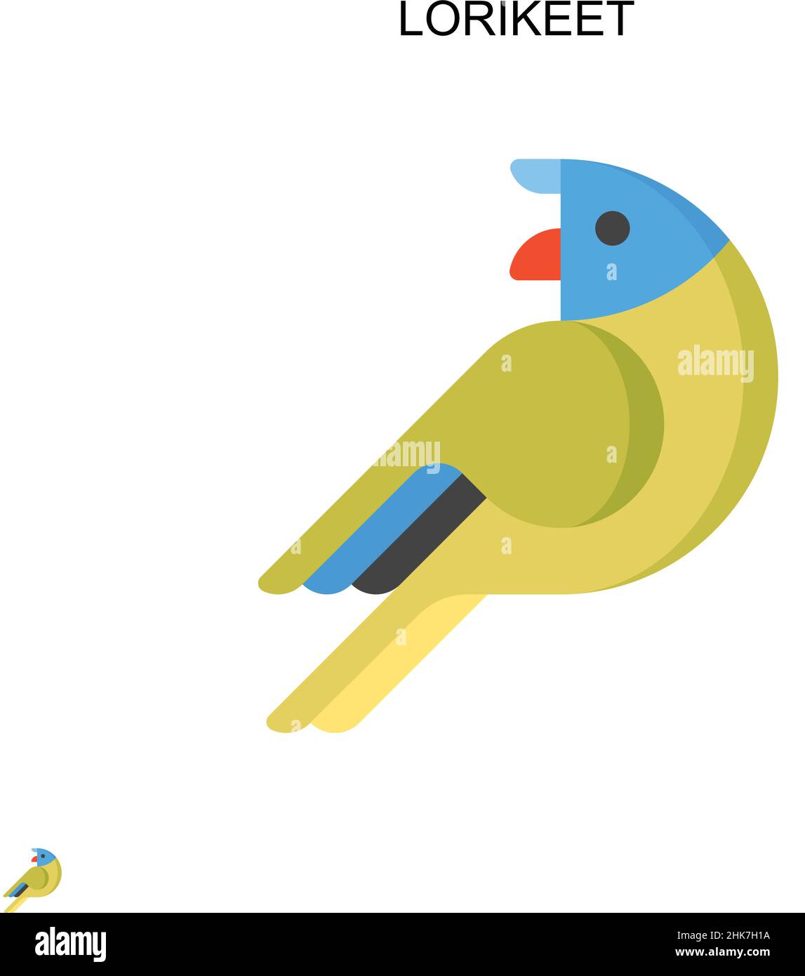 Icône vecteur simple Lorikeet.Modèle de conception de symbole d'illustration pour élément d'interface utilisateur Web mobile. Illustration de Vecteur
