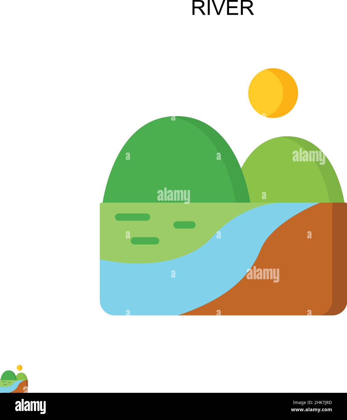 Icône de vecteur simple River.Modèle de conception de symbole d'illustration pour élément d'interface utilisateur Web mobile. Illustration de Vecteur