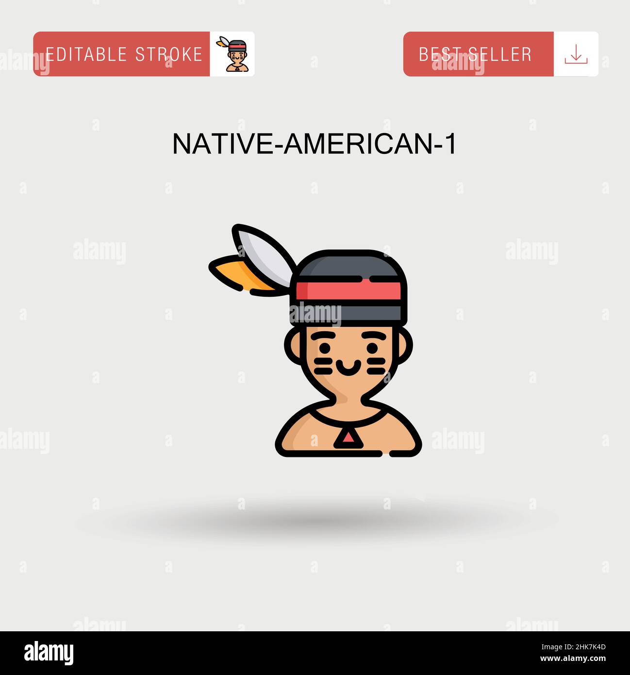 Native-american-1 icône de vecteur simple. Illustration de Vecteur