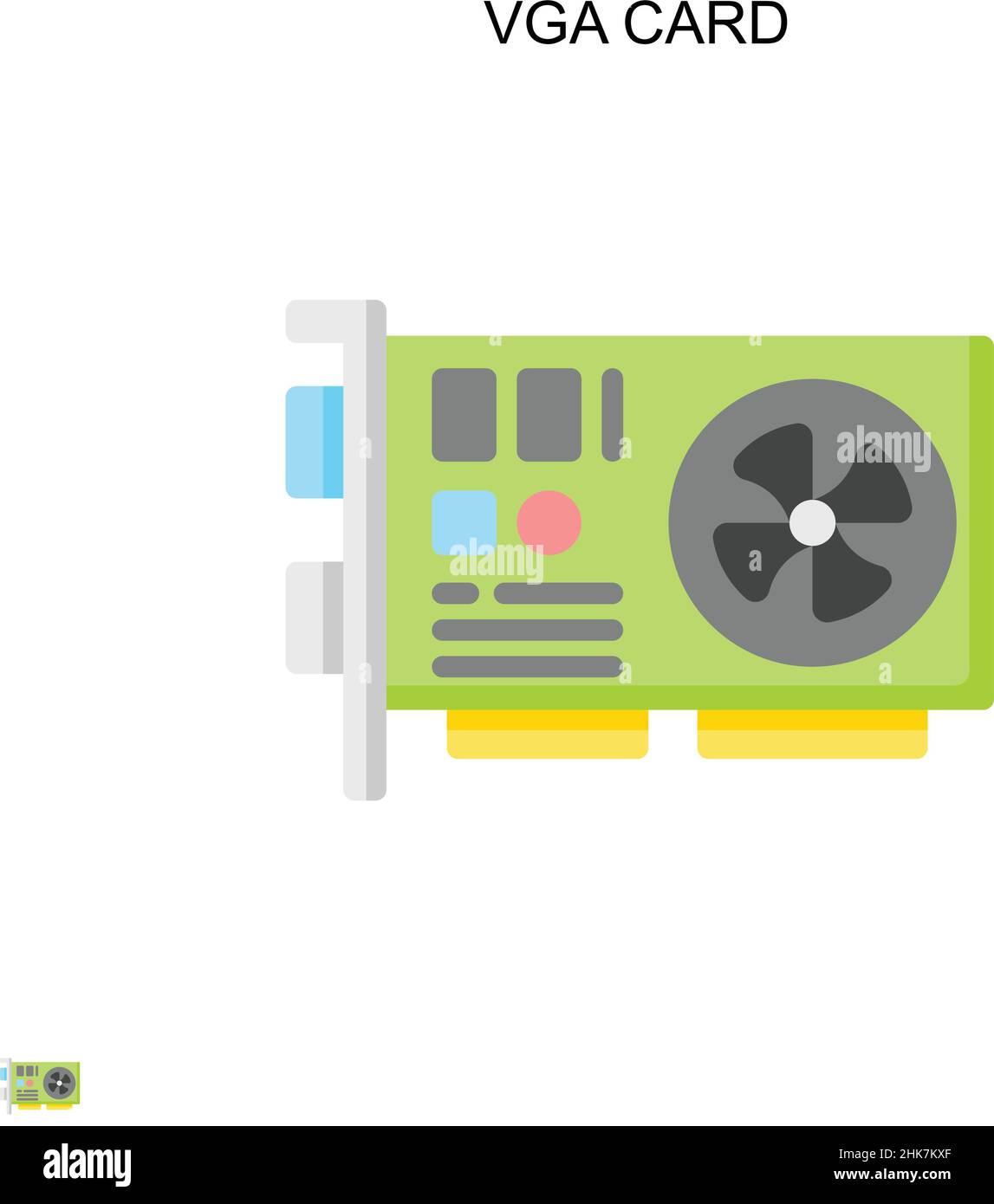 Icône de vecteur simple de carte VGA.Modèle de conception de symbole d'illustration pour élément d'interface utilisateur Web mobile. Illustration de Vecteur
