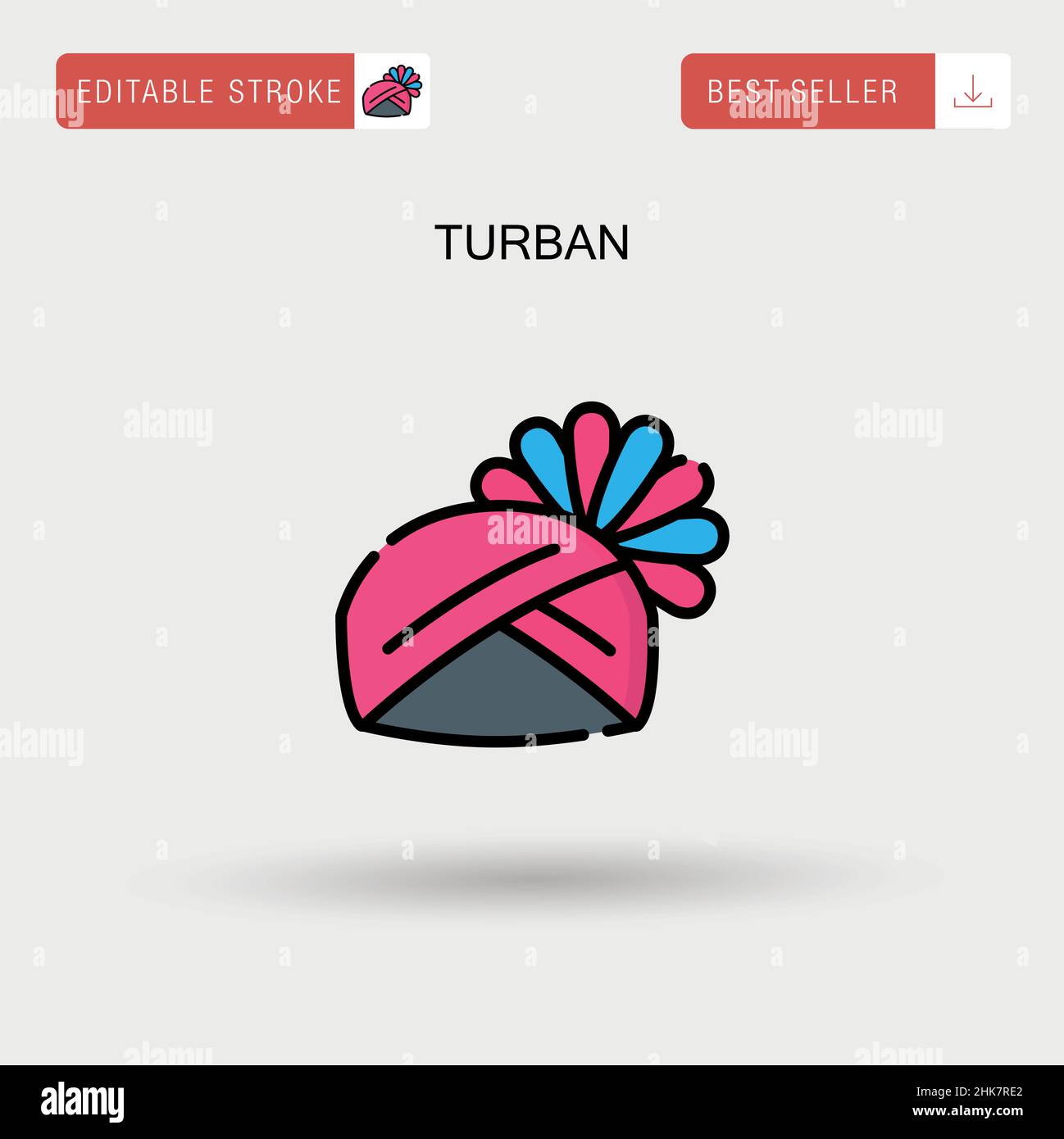 Icône de vecteur simple turban. Illustration de Vecteur