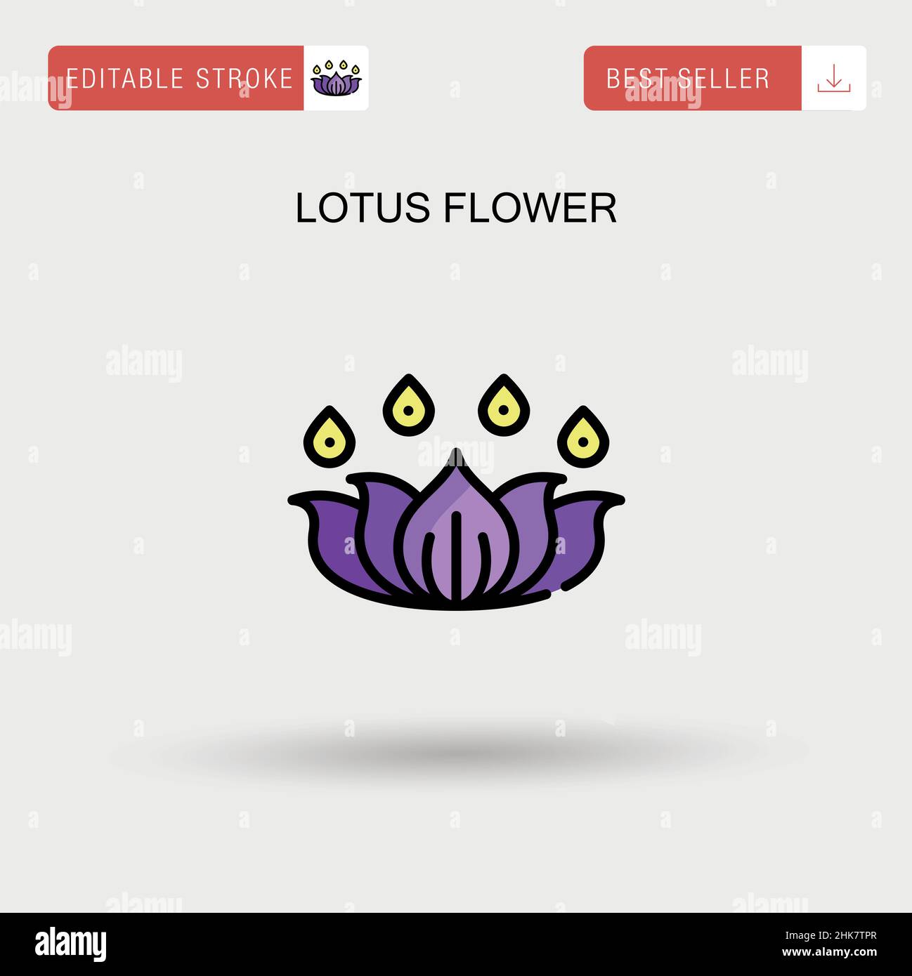 Icône vecteur simple fleur de Lotus. Illustration de Vecteur