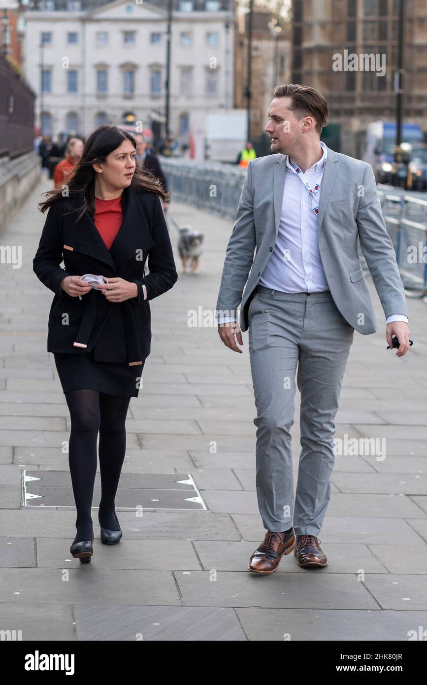 Lisa Nandy, députée travailliste, Secrétaire d'État fantôme pour la mise à niveau, le logement et les communautés, arrivant au Parlement, Westminster, Londres Banque D'Images