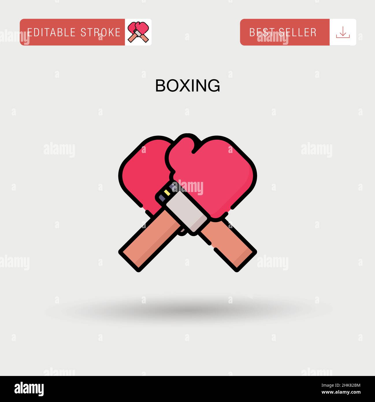 Icône de vecteur simple de boxe. Illustration de Vecteur