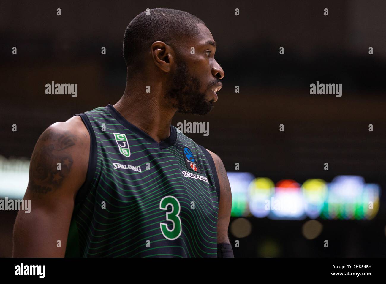 Badalona, Espagne.2nd févr. 2022.Brandon Paul de Joventut Badalona pendant l'Eurocup 7 jours de match entre le Club Joventut Badalona et le Partizan NIS Belgrade au Palau Olimpic de Badalona à Barcelone.(Image de crédit : © David Ramirez/DAX via ZUMA Press Wire) Banque D'Images