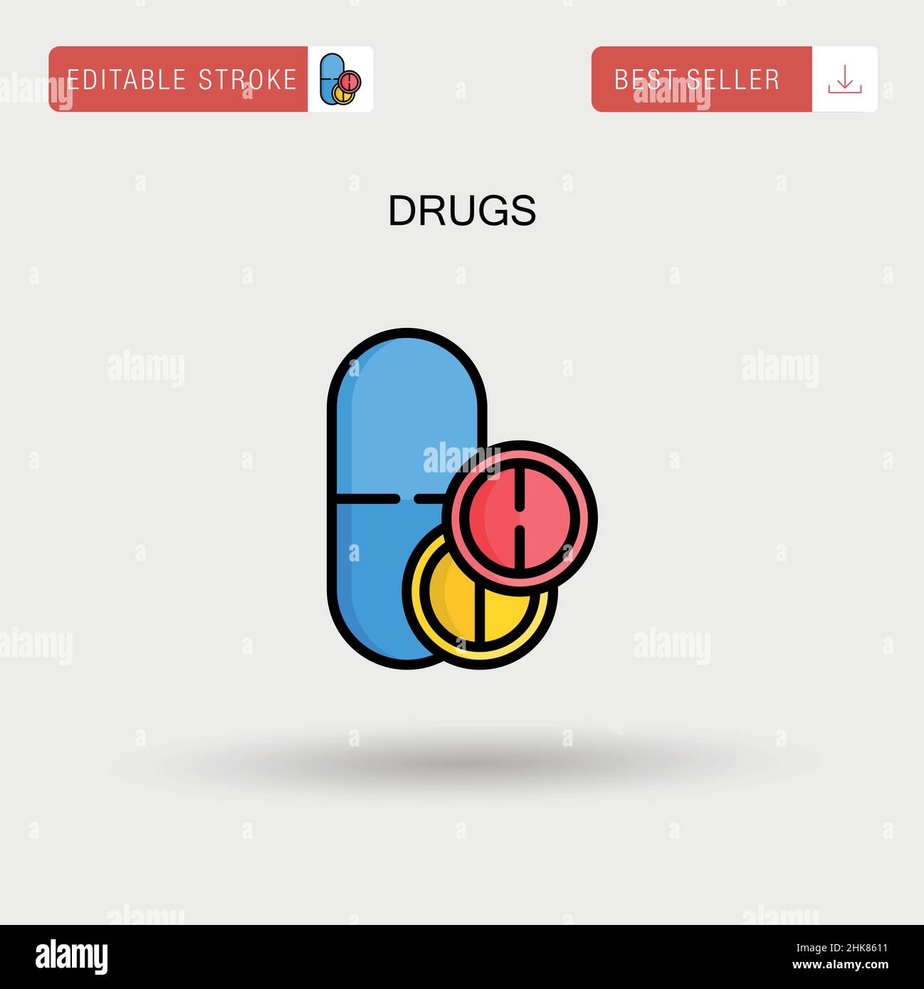 Icône de vecteur simple de médicaments. Illustration de Vecteur