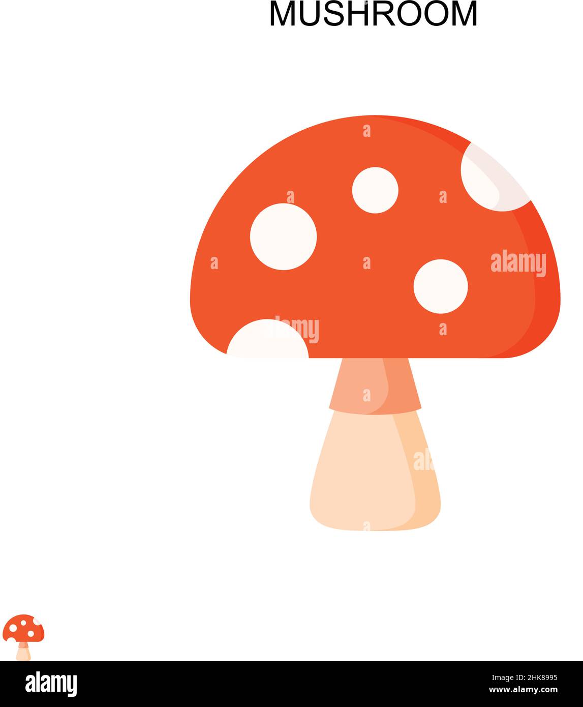 Icône de vecteur simple champignon.Modèle de conception de symbole d'illustration pour élément d'interface utilisateur Web mobile. Illustration de Vecteur