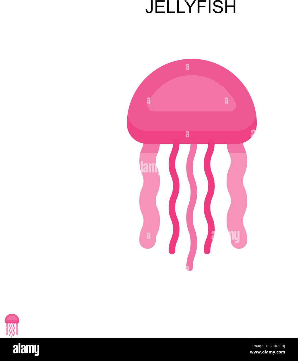 Icône de vecteur simple Jellyfish.Modèle de conception de symbole d'illustration pour élément d'interface utilisateur Web mobile. Illustration de Vecteur