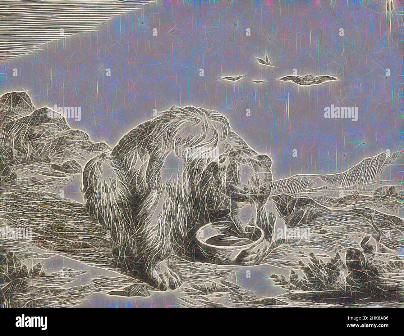 Inspiré par l'ensemble des ours. Plaque sans titre 11, Marcus de Bye, pré-extraction, 1664, pays-Bas, Gravure, Marcus Gheeraerts The Elder (c. 1520 c. 1590) était un graveur et peintre flamand associé à la cour anglaise du milieu du siècle 16th et principalement rappelé comme l'illustrateur du 1567, réimaginé par Artotop. L'art classique réinventé avec une touche moderne. Conception de lumière chaleureuse et gaie, de luminosité et de rayonnement de lumière. La photographie s'inspire du surréalisme et du futurisme, embrassant l'énergie dynamique de la technologie moderne, du mouvement, de la vitesse et révolutionne la culture Banque D'Images