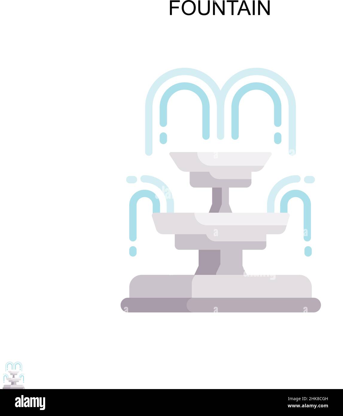 Icône vectorielle simple Fountain.Modèle de conception de symbole d'illustration pour élément d'interface utilisateur Web mobile. Illustration de Vecteur