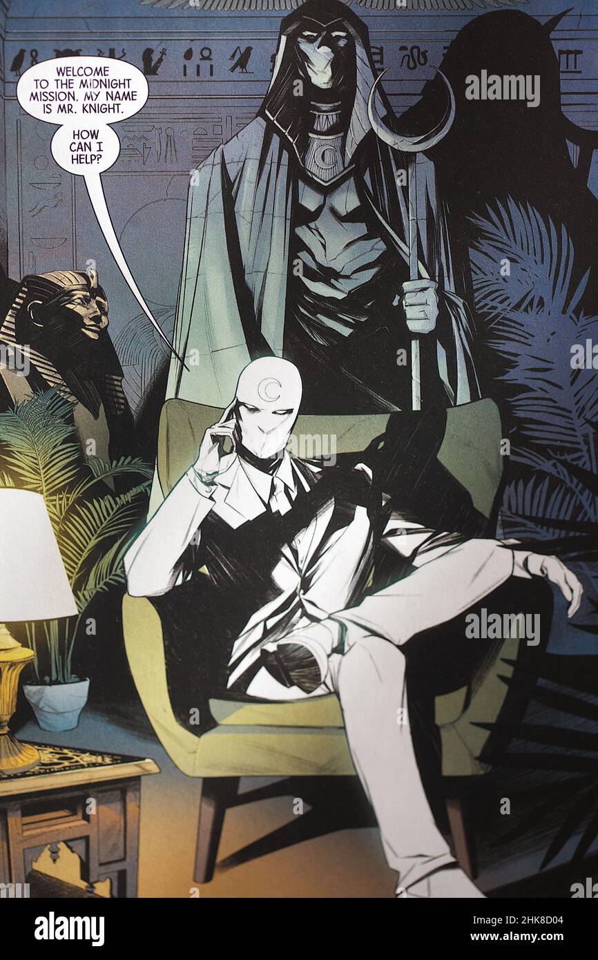 Livre de bande dessinée Moon Knight Banque D'Images