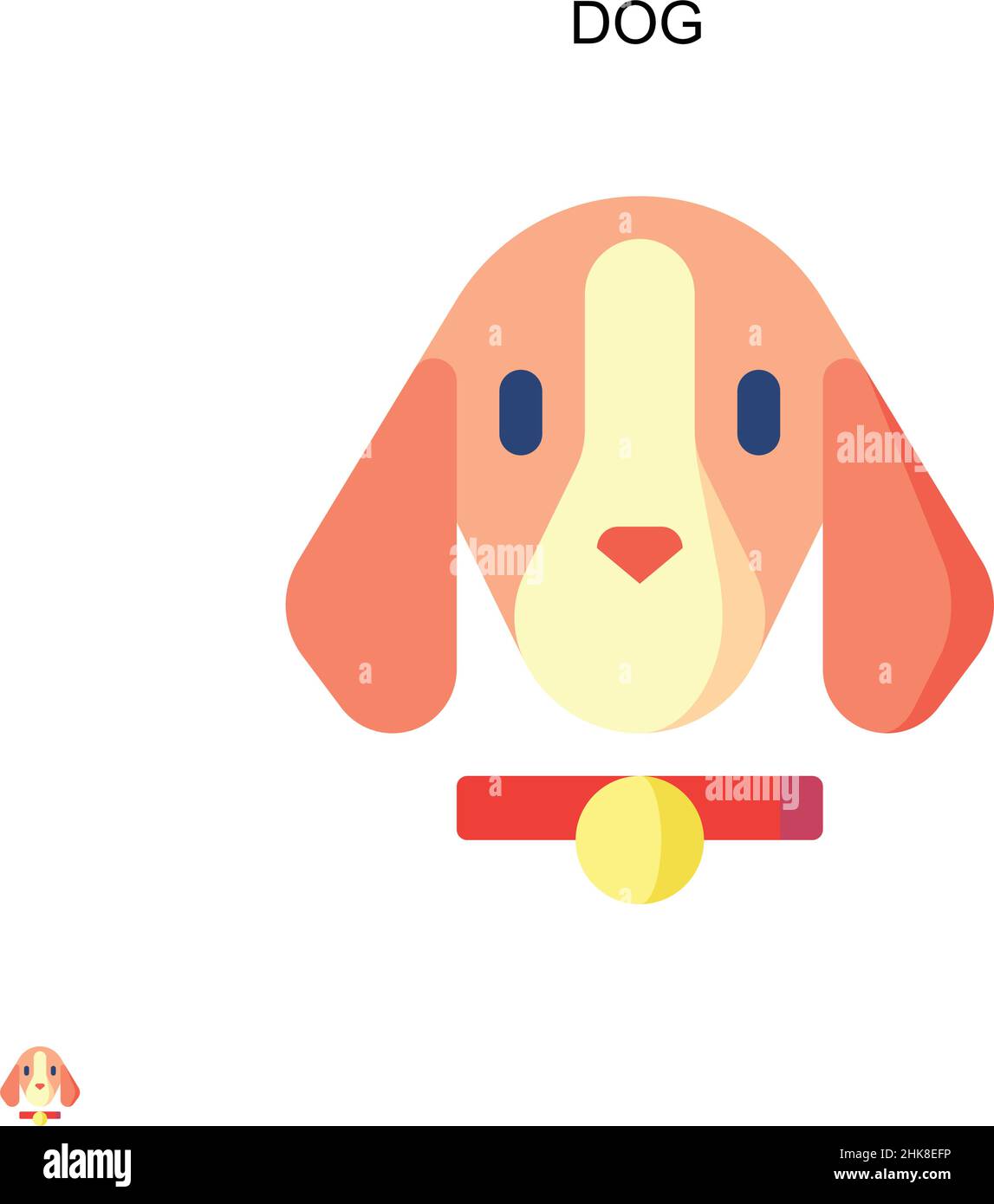 Icône de vecteur simple chien.Modèle de conception de symbole d'illustration pour élément d'interface utilisateur Web mobile. Illustration de Vecteur