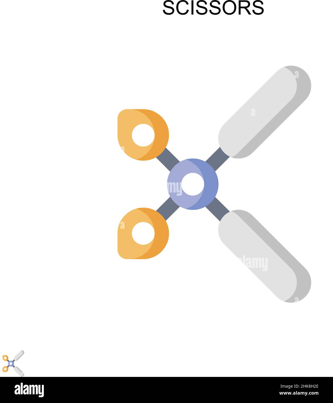 Icône de vecteur simple de ciseaux.Modèle de conception de symbole d'illustration pour élément d'interface utilisateur Web mobile. Illustration de Vecteur