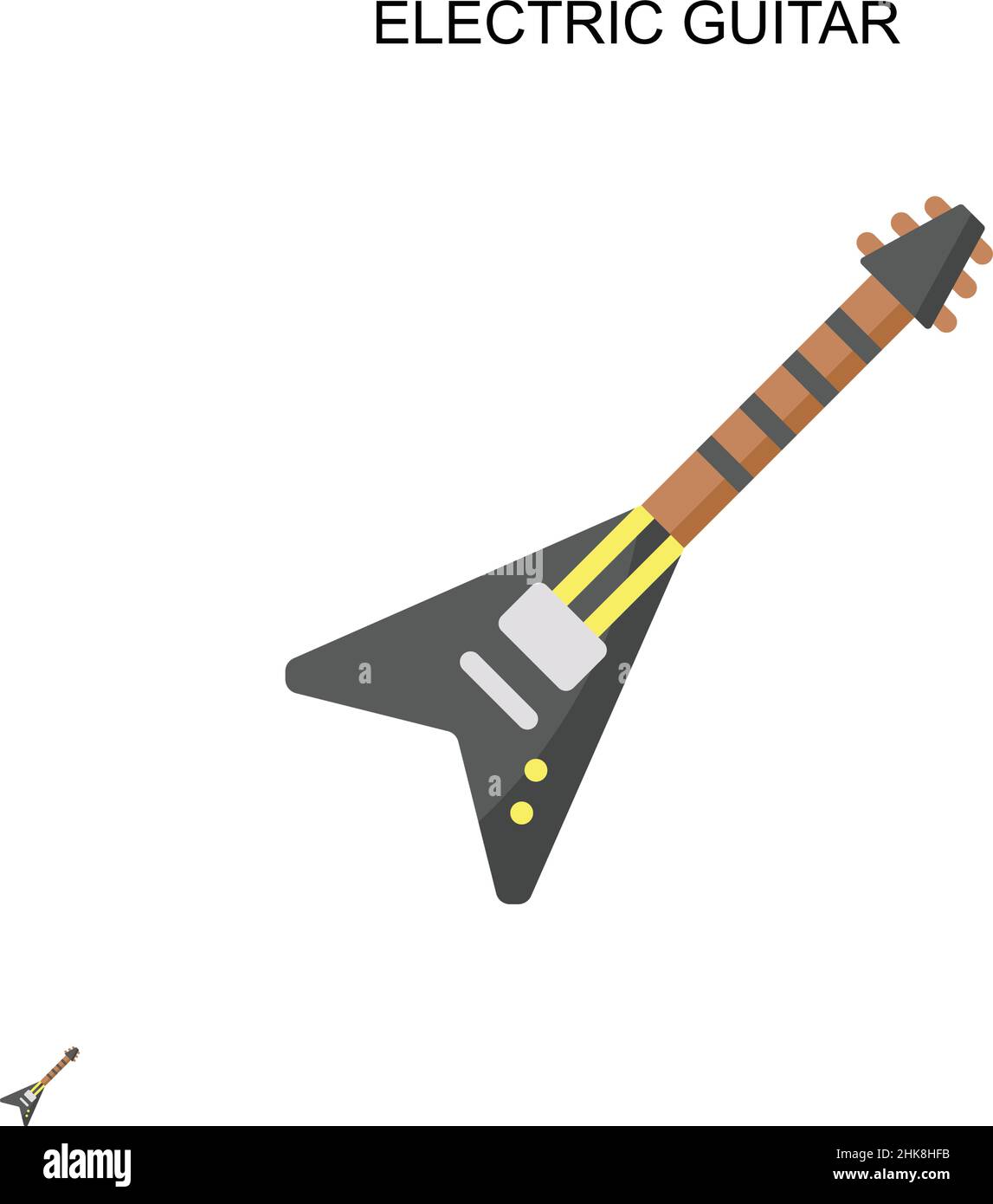 Guitare électrique simple vecteur icône.Modèle de conception de symbole d'illustration pour élément d'interface utilisateur Web mobile. Illustration de Vecteur