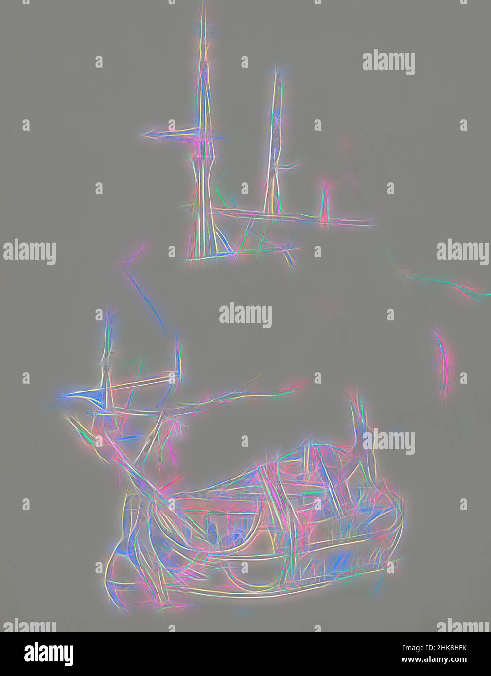 Inspiré par Flagship, d'après Willem van de Velde (I, repensé par Artotop. L'art classique réinventé avec une touche moderne. Conception de lumière chaleureuse et gaie, de luminosité et de rayonnement de lumière. La photographie s'inspire du surréalisme et du futurisme, embrassant l'énergie dynamique de la technologie moderne, du mouvement, de la vitesse et révolutionne la culture Banque D'Images