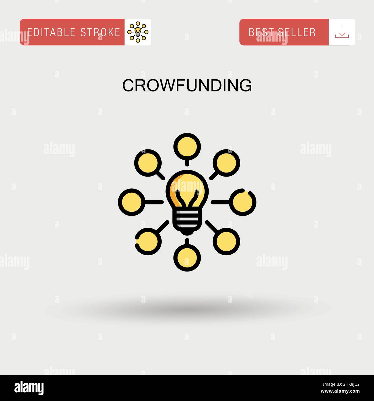 Icône de vecteur simple Crowfinançant. Illustration de Vecteur