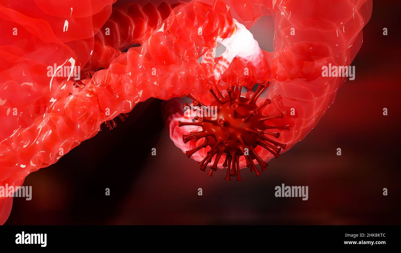 Infection par le coronavirus covid-19, la grippe, la spirale d'ADN et la maladie du virus corona Banque D'Images