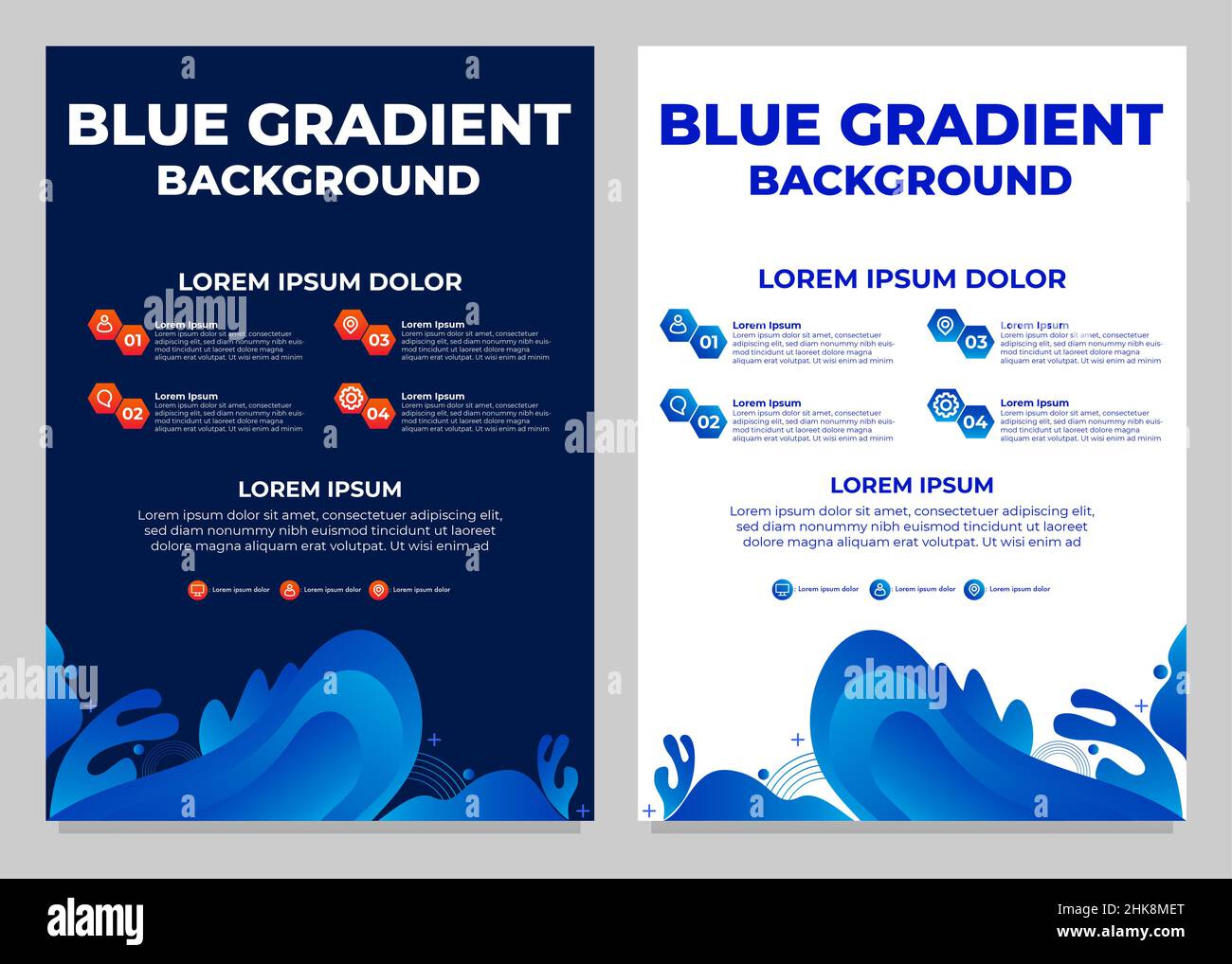 modèle de collection de prospectus professionnels à dégradé bleu Banque D'Images