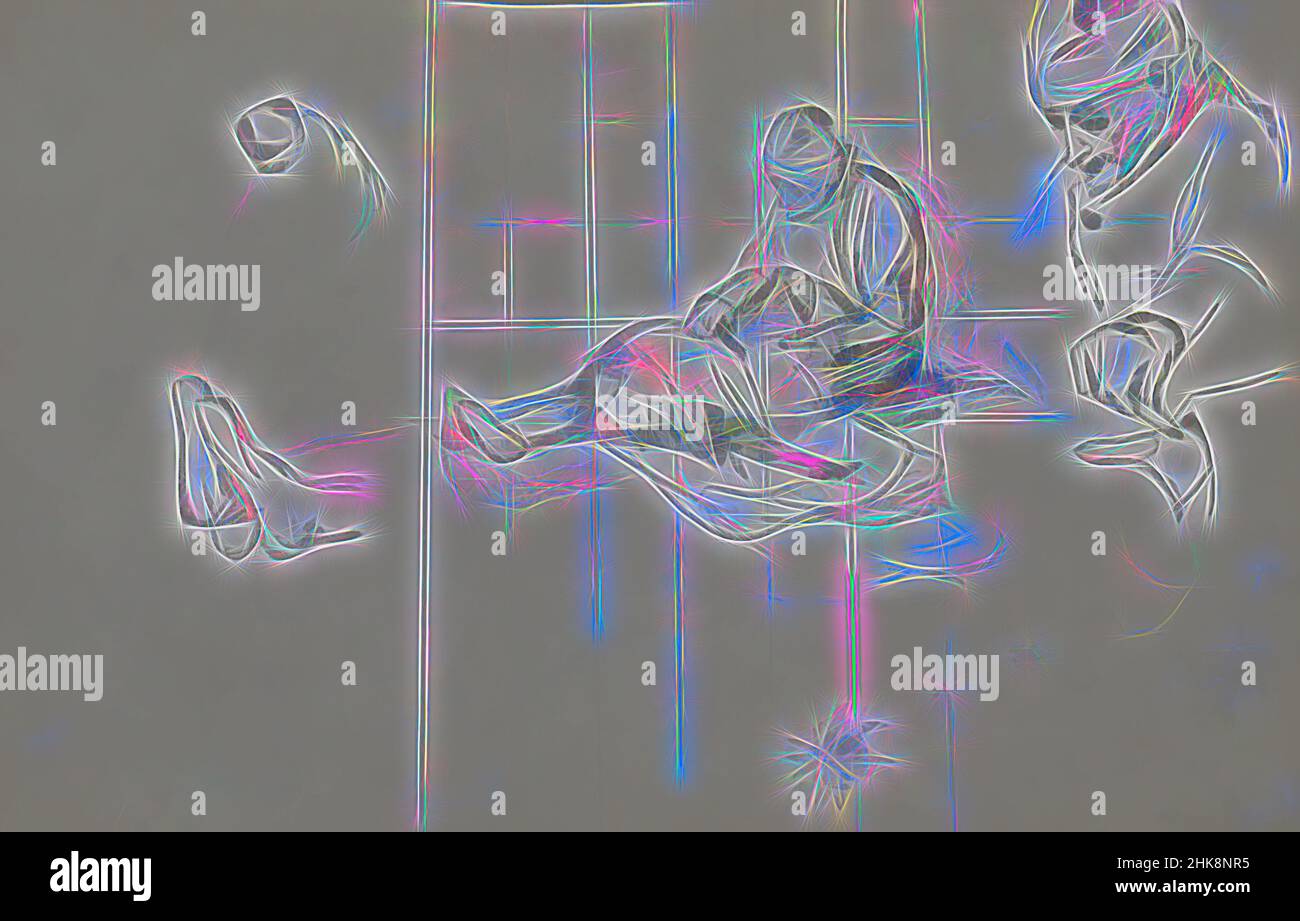 Inspiré par les études des pieds, des mains et de la tête de la femme. Femme main-d'œuvre assise, revisitée par Artotop. L'art classique réinventé avec une touche moderne. Conception de lumière chaleureuse et gaie, de luminosité et de rayonnement de lumière. La photographie s'inspire du surréalisme et du futurisme, embrassant l'énergie dynamique de la technologie moderne, du mouvement, de la vitesse et révolutionne la culture Banque D'Images