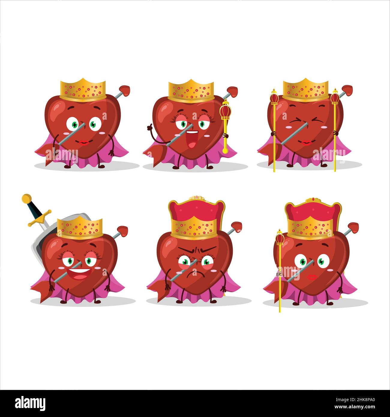 Queen et son dessin animé de vêtements magiques de cupid amour flèche portant tiara.Illustration vectorielle Illustration de Vecteur