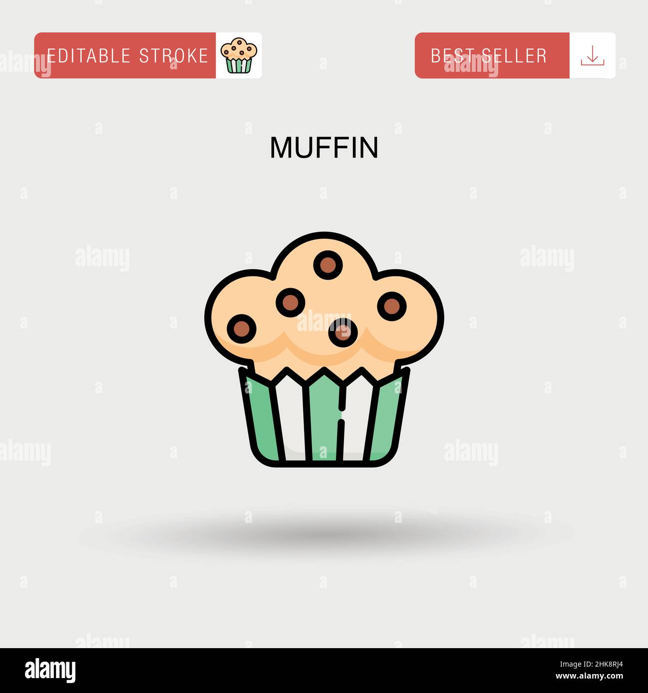 Icône de vecteur simple de muffin. Illustration de Vecteur