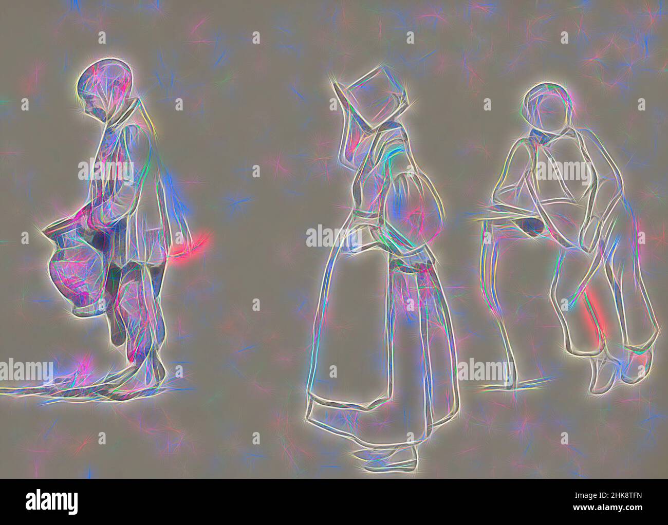 Inspiré par un petit garçon paysan avec une carafe, une fille avec un tablier et une cagoule et un garçon assis sur une table, repensé par Artotop. L'art classique réinventé avec une touche moderne. Conception de lumière chaleureuse et gaie, de luminosité et de rayonnement de lumière. La photographie s'inspire du surréalisme et du futurisme, embrassant l'énergie dynamique de la technologie moderne, du mouvement, de la vitesse et révolutionne la culture Banque D'Images