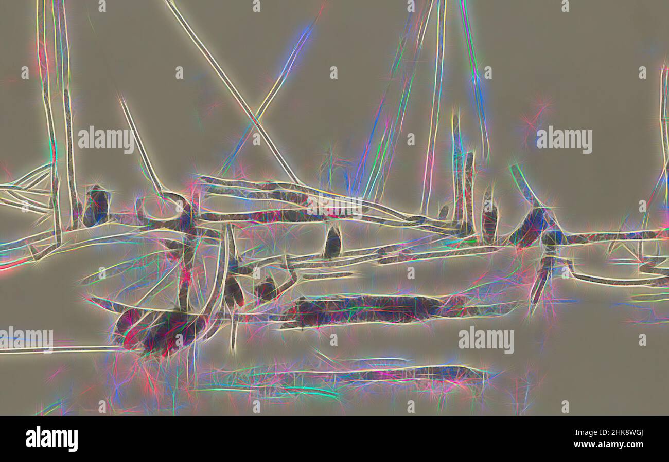 Inspiré par les navires amarrés la Haye, repensé par Artotop. L'art classique réinventé avec une touche moderne. Conception de lumière chaleureuse et gaie, de luminosité et de rayonnement de lumière. La photographie s'inspire du surréalisme et du futurisme, embrassant l'énergie dynamique de la technologie moderne, du mouvement, de la vitesse et révolutionne la culture Banque D'Images