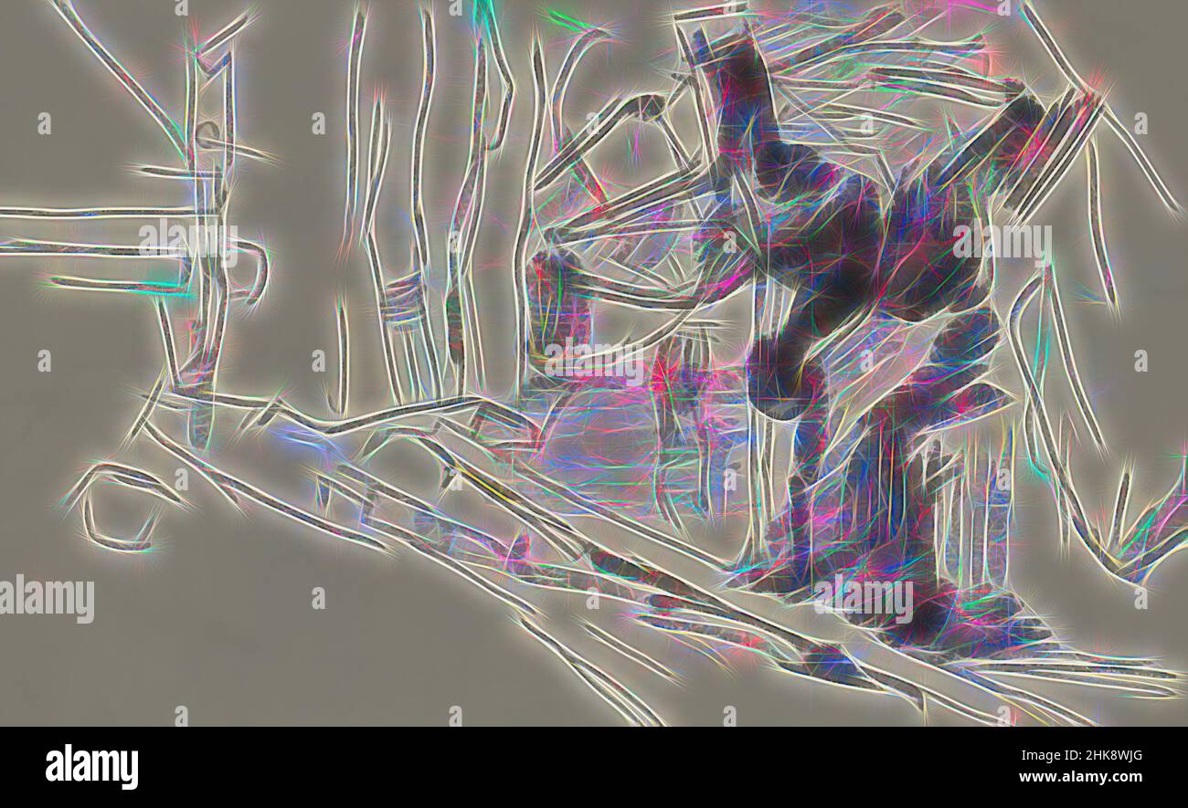 Inspiré par à l'autre page un chat. Et assis figure, dans un stable. Paris, repensé par Artotop. L'art classique réinventé avec une touche moderne. Conception de lumière chaleureuse et gaie, de luminosité et de rayonnement de lumière. La photographie s'inspire du surréalisme et du futurisme, embrassant l'énergie dynamique de la technologie moderne, du mouvement, de la vitesse et révolutionne la culture Banque D'Images