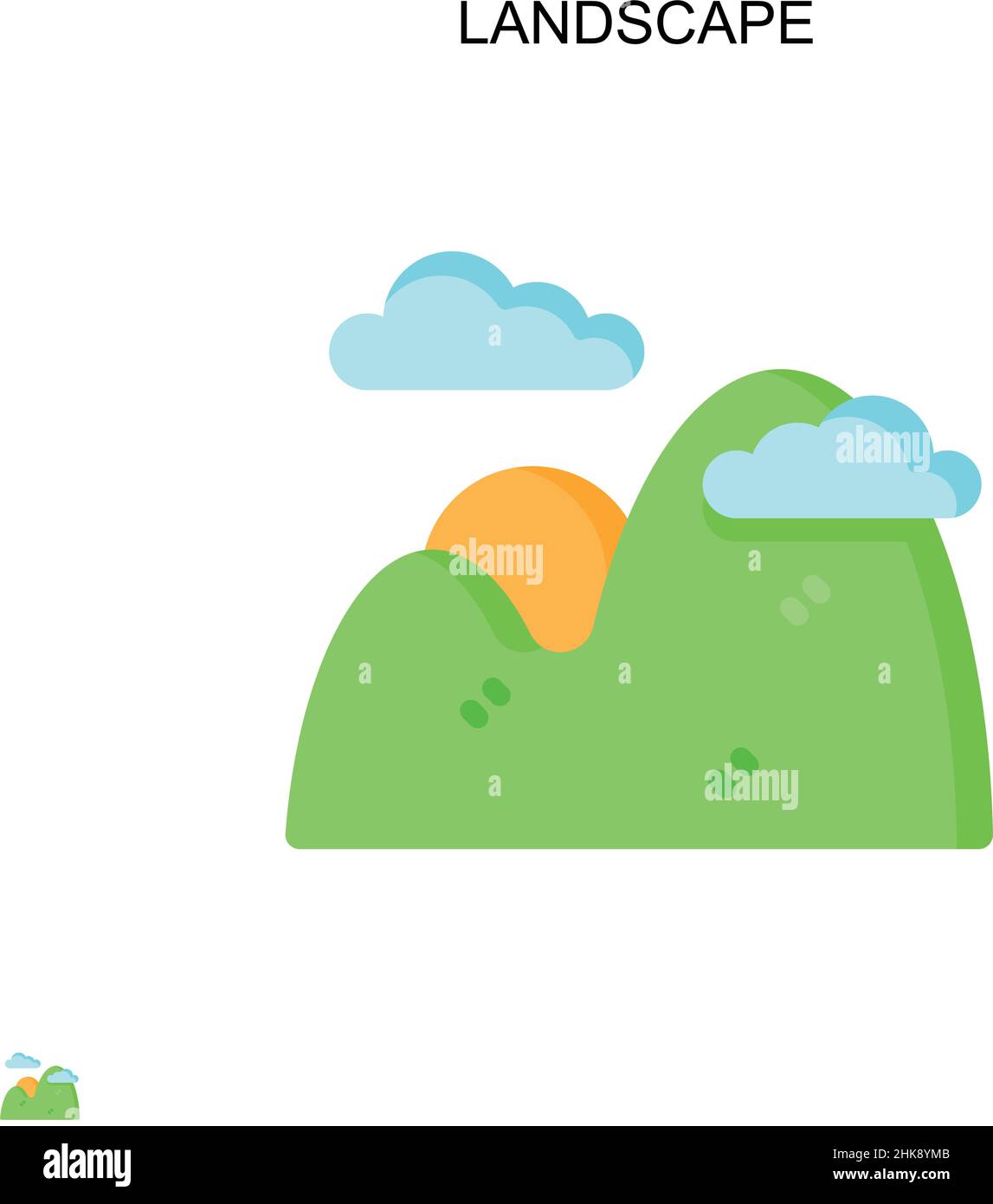 Icône de vecteur simple paysage.Modèle de conception de symbole d'illustration pour élément d'interface utilisateur Web mobile. Illustration de Vecteur