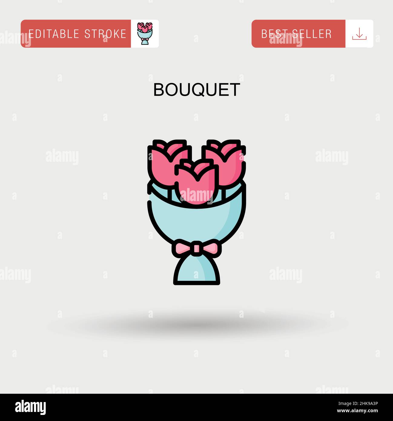 Icône de vecteur simple de bouquet. Illustration de Vecteur