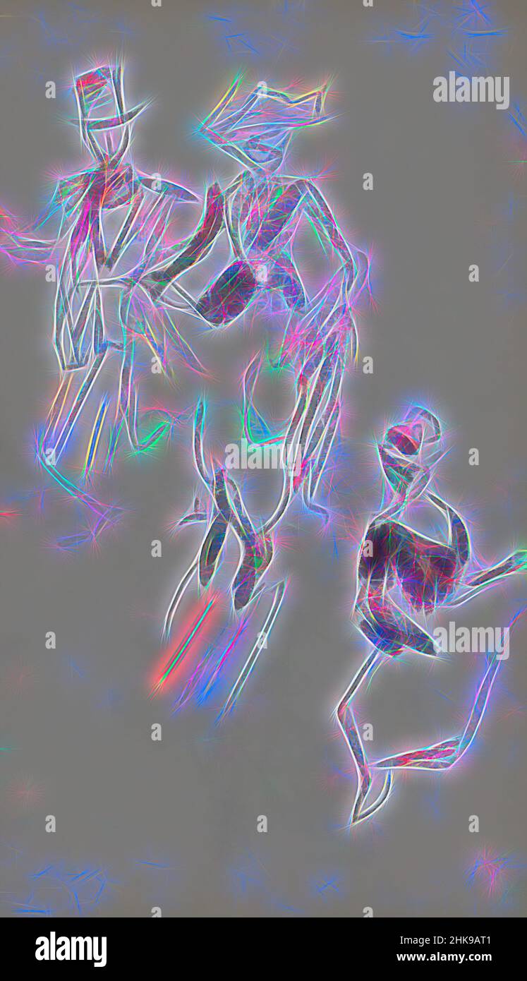 Inspirée par la femme, elle leva sa jupe et croise ses jambes. Étude d'une femme avec un chapeau. Dancing homme et femme Paris, réimaginé par Artotop. L'art classique réinventé avec une touche moderne. Conception de lumière chaleureuse et gaie, de luminosité et de rayonnement de lumière. La photographie s'inspire du surréalisme et du futurisme, embrassant l'énergie dynamique de la technologie moderne, du mouvement, de la vitesse et révolutionne la culture Banque D'Images