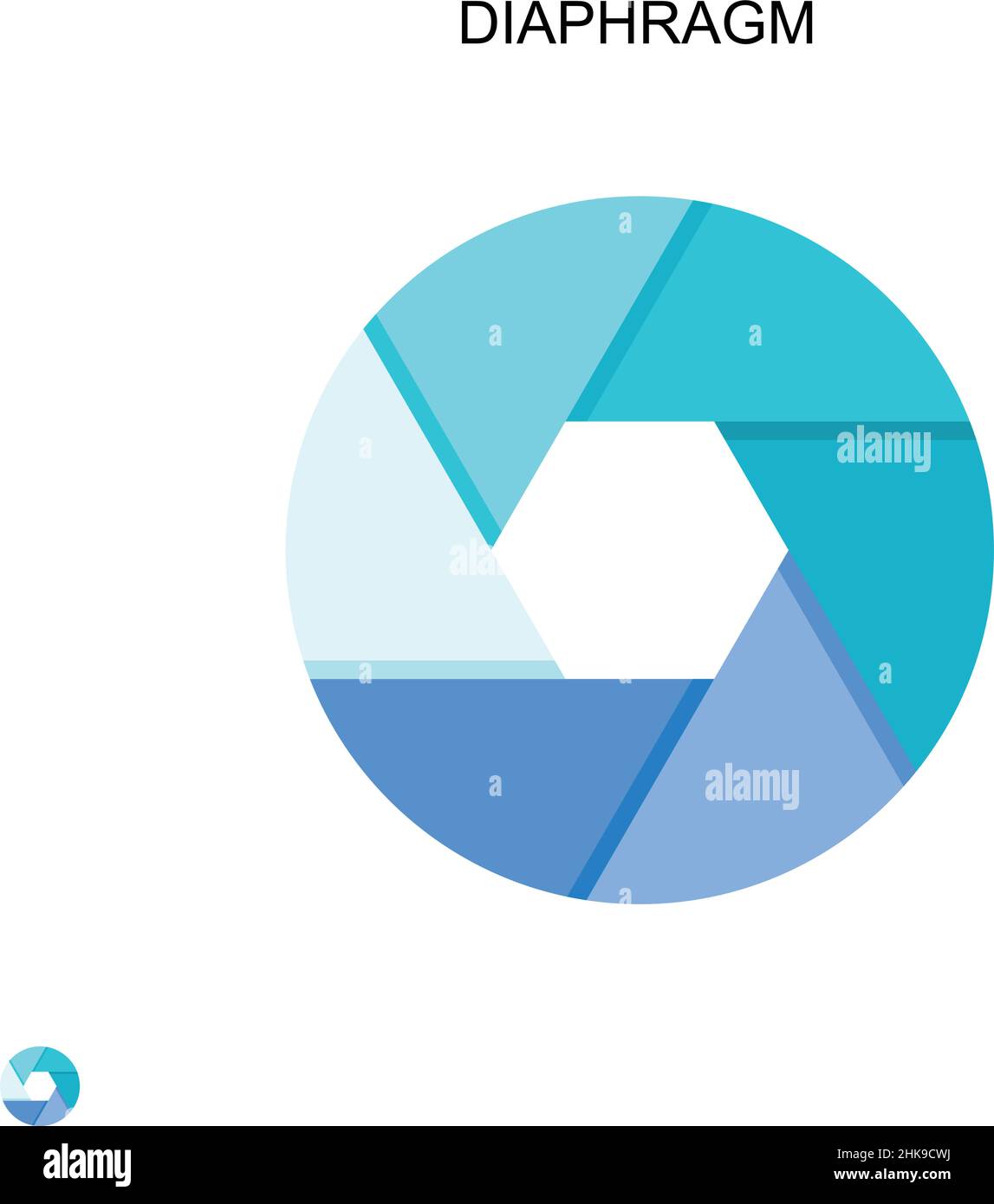 Icône vecteur simple diaphragme.Modèle de conception de symbole d'illustration pour élément d'interface utilisateur Web mobile. Illustration de Vecteur