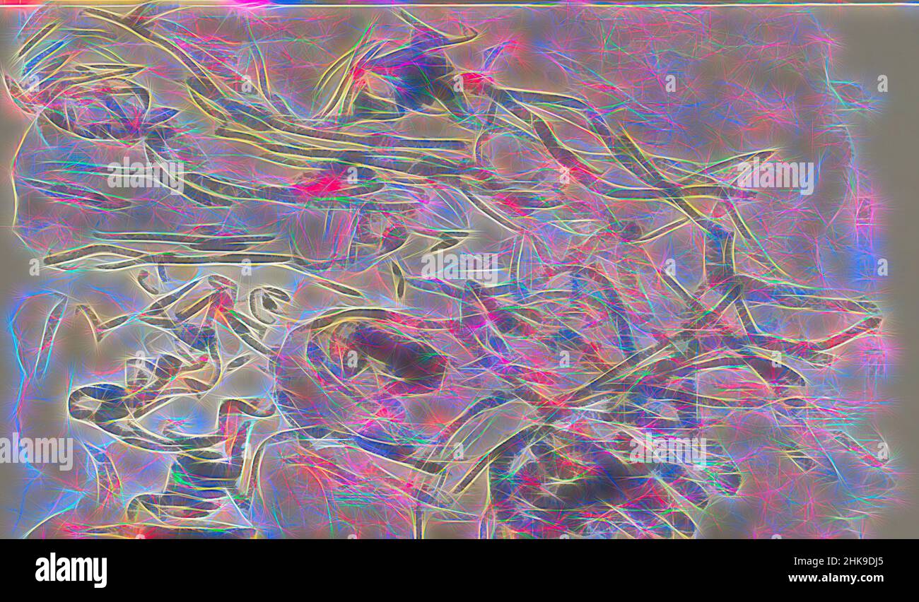 Inspirés par les personnages, ils portent un costume nord-africain traditionnel. Ils font partie d'une communauté bédouine. Hommes algériens en cercle. Algérie, repensée par Artotop. L'art classique réinventé avec une touche moderne. Conception de lumière chaleureuse et gaie, de luminosité et de rayonnement de lumière. La photographie s'inspire du surréalisme et du futurisme, embrassant l'énergie dynamique de la technologie moderne, du mouvement, de la vitesse et révolutionne la culture Banque D'Images