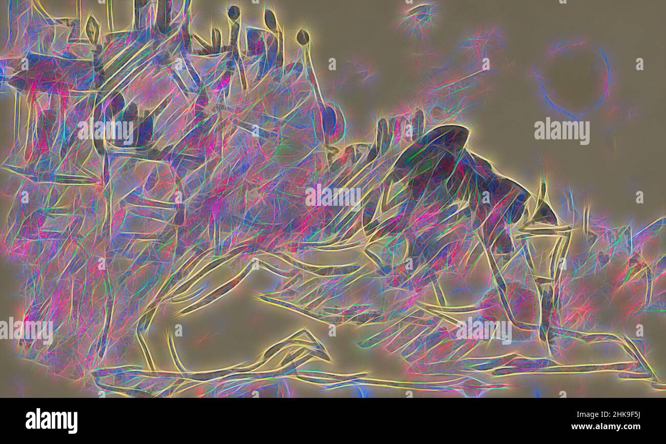 Inspiré par devant l'un des lions au pied de la colonne de Nelson. Vue sur Trafalgar Square, Londres, revisitée par Artotop. L'art classique réinventé avec une touche moderne. Conception de lumière chaleureuse et gaie, de luminosité et de rayonnement de lumière. La photographie s'inspire du surréalisme et du futurisme, embrassant l'énergie dynamique de la technologie moderne, du mouvement, de la vitesse et révolutionne la culture Banque D'Images