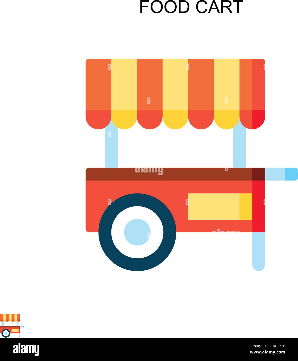 Icône vecteur simple chariot alimentaire.Modèle de conception de symbole d'illustration pour élément d'interface utilisateur Web mobile. Illustration de Vecteur